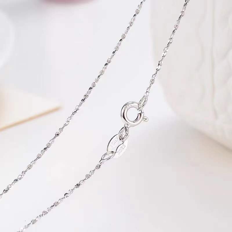 starry chain necklace 925 sterling silver star cut link - silver chain necklace